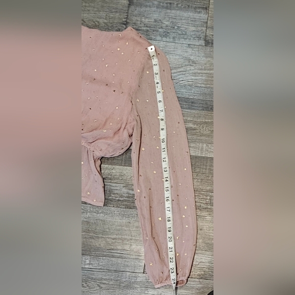 🩷❤️Wild Honey Long Sleeve  Star Sparkle Blouse Size L💜🩷 - Picture 3 of 8